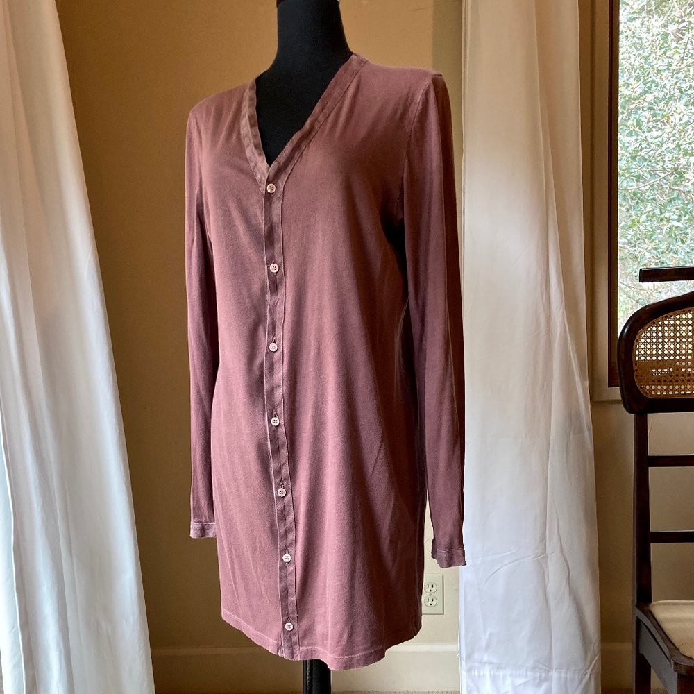 Earth by CP Shades. Button Down Shirt Cardigan. Organic Cotton/Linen. USA